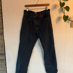 Lands' End Men's Dark Denim Flannel-Lined Jeans